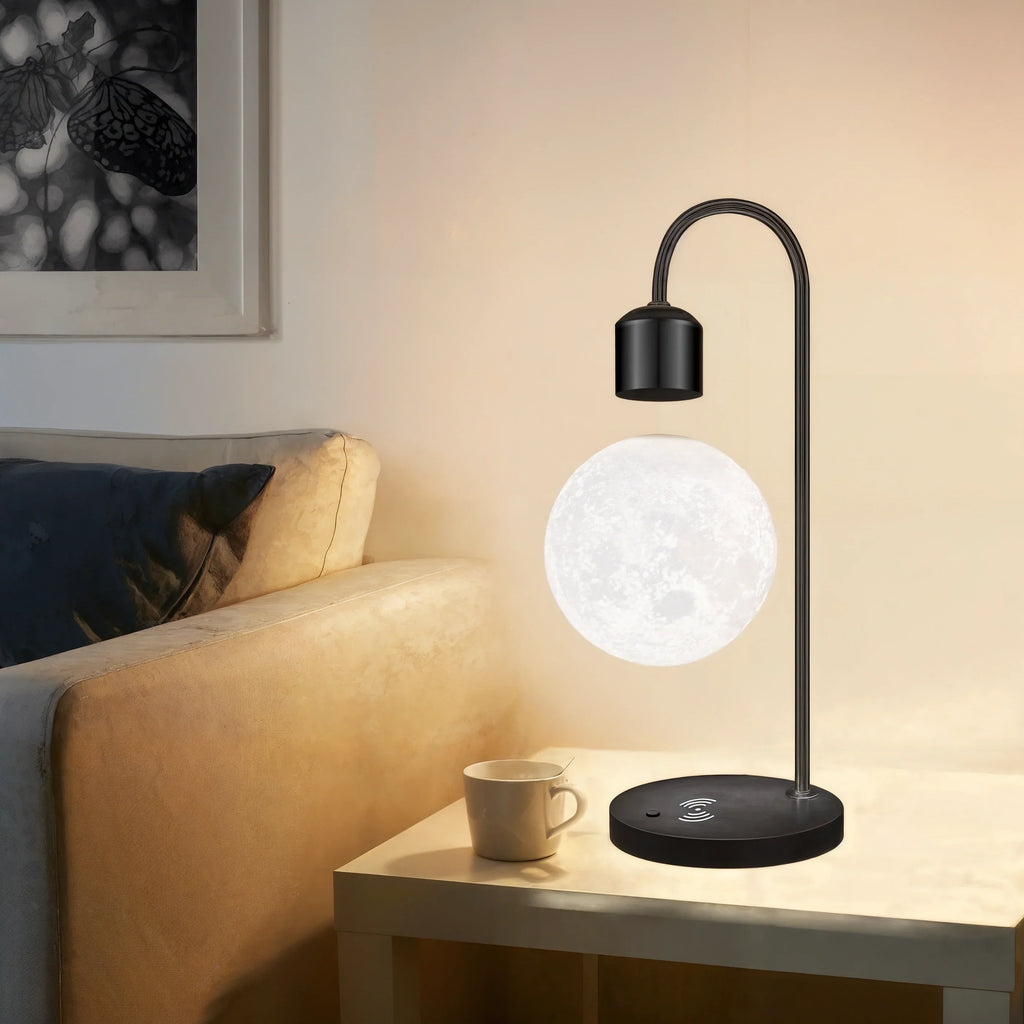 LED Moon Floating Table Lamp For Modern Living Rooms