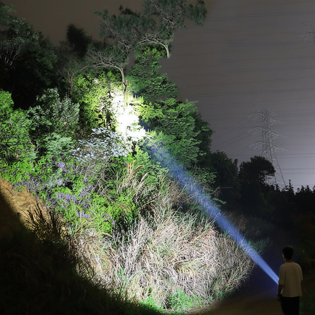 LED-tactische zaklamp, oplaadbaar, aluminium, voor buitengebruik | Meowbutter