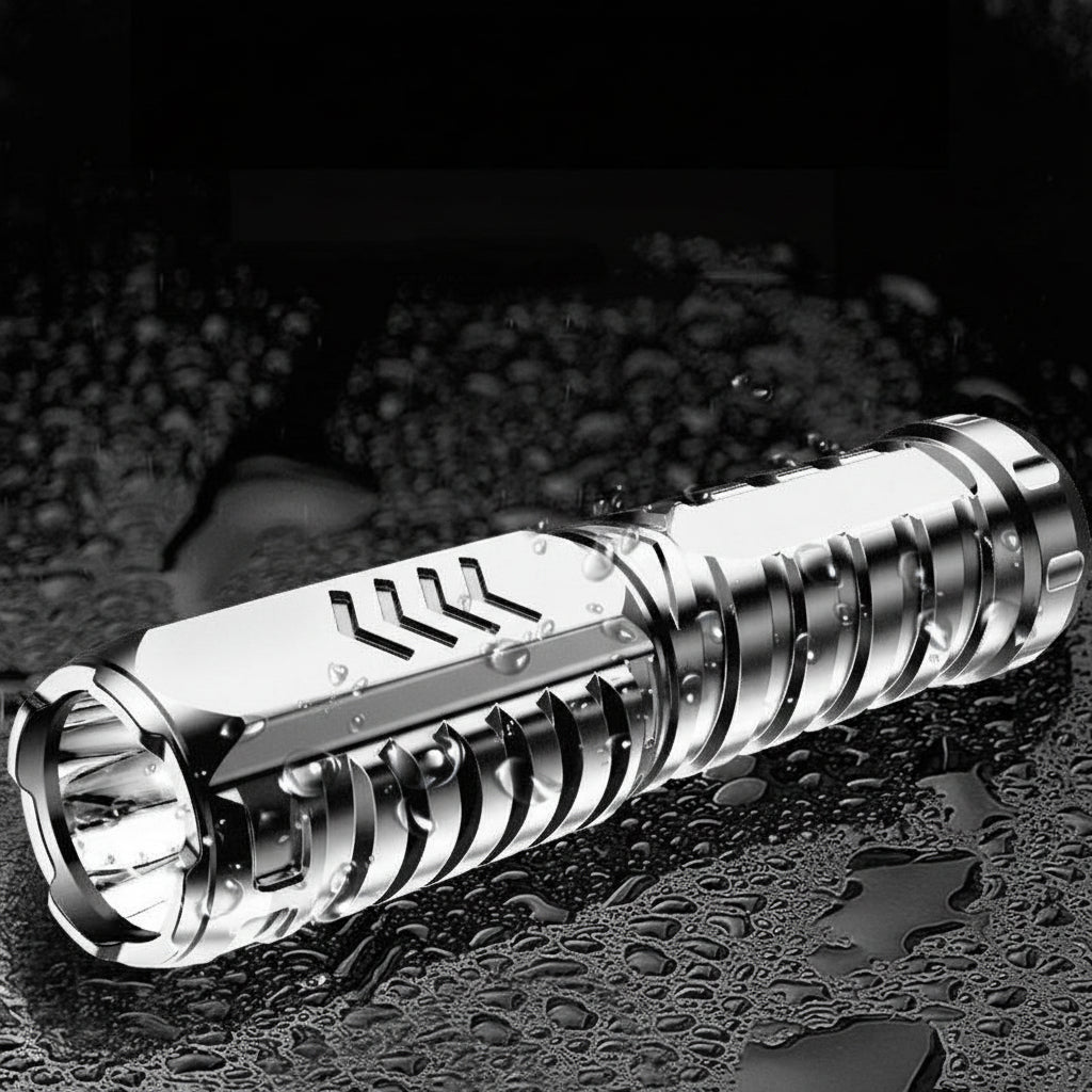 LED-tactische zaklamp, oplaadbaar, aluminium, voor buitengebruik | Meowbutter