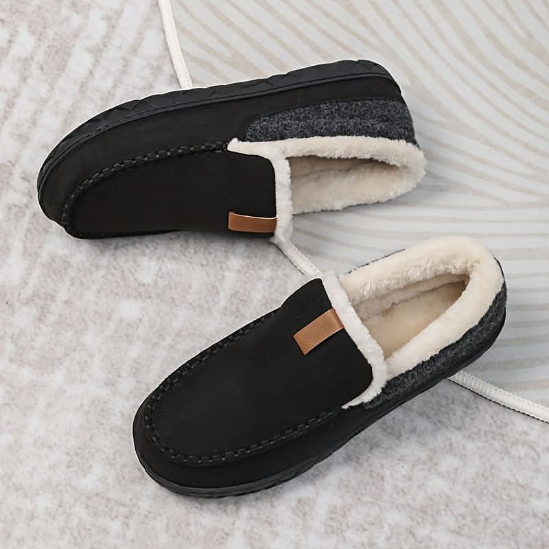 Sapatos masculinos quentes sem atacadores feitos de lã sintética | meowbutter