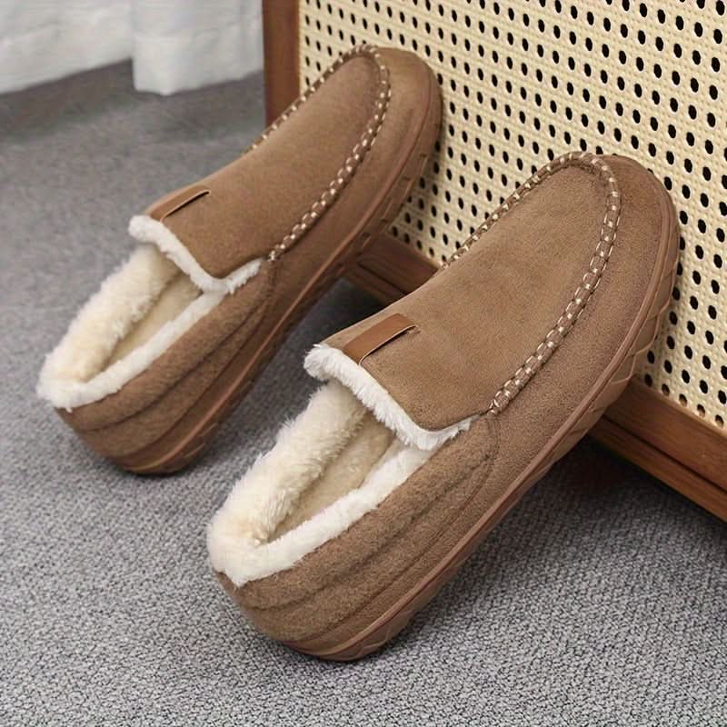 Sapatos masculinos quentes sem atacadores feitos de lã sintética | meowbutter