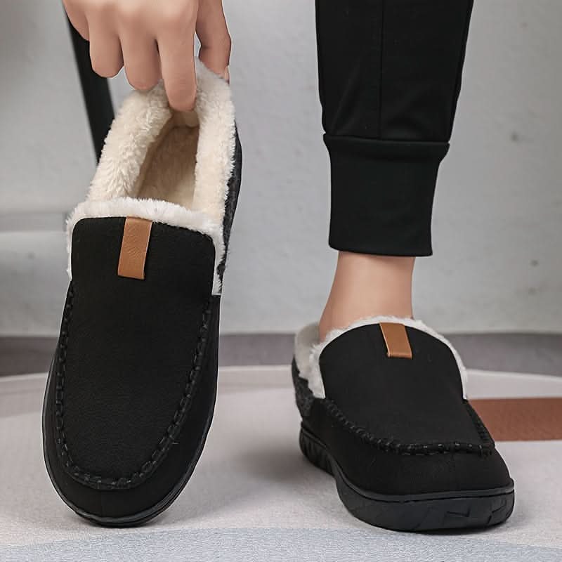 Sapatos masculinos quentes sem atacadores feitos de lã sintética | meowbutter