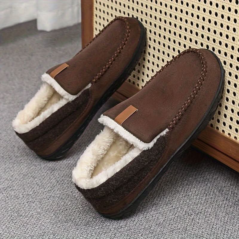 Sapatos masculinos quentes sem atacadores feitos de lã sintética | meowbutter