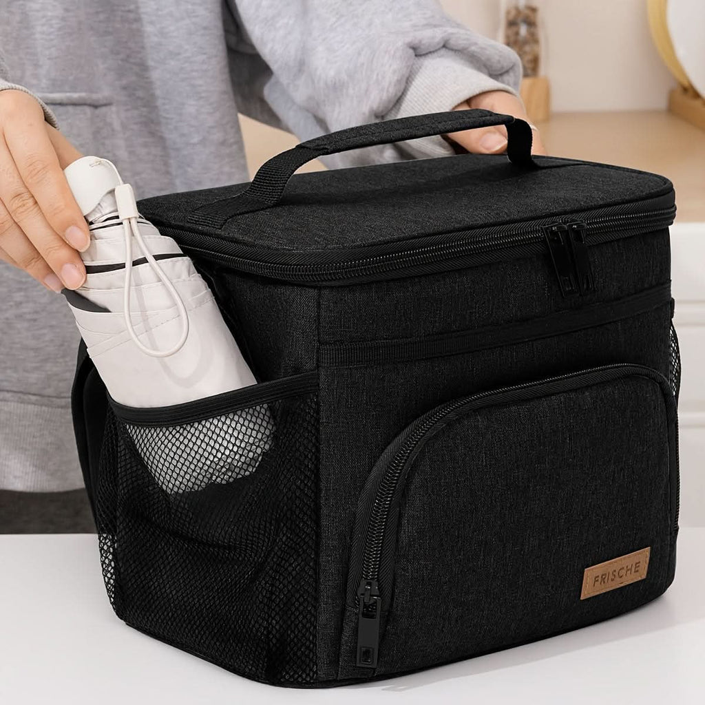 Velká izolovaná taška na oběd s nastavitelným popruhem a zapínáním na zip | meowbutter