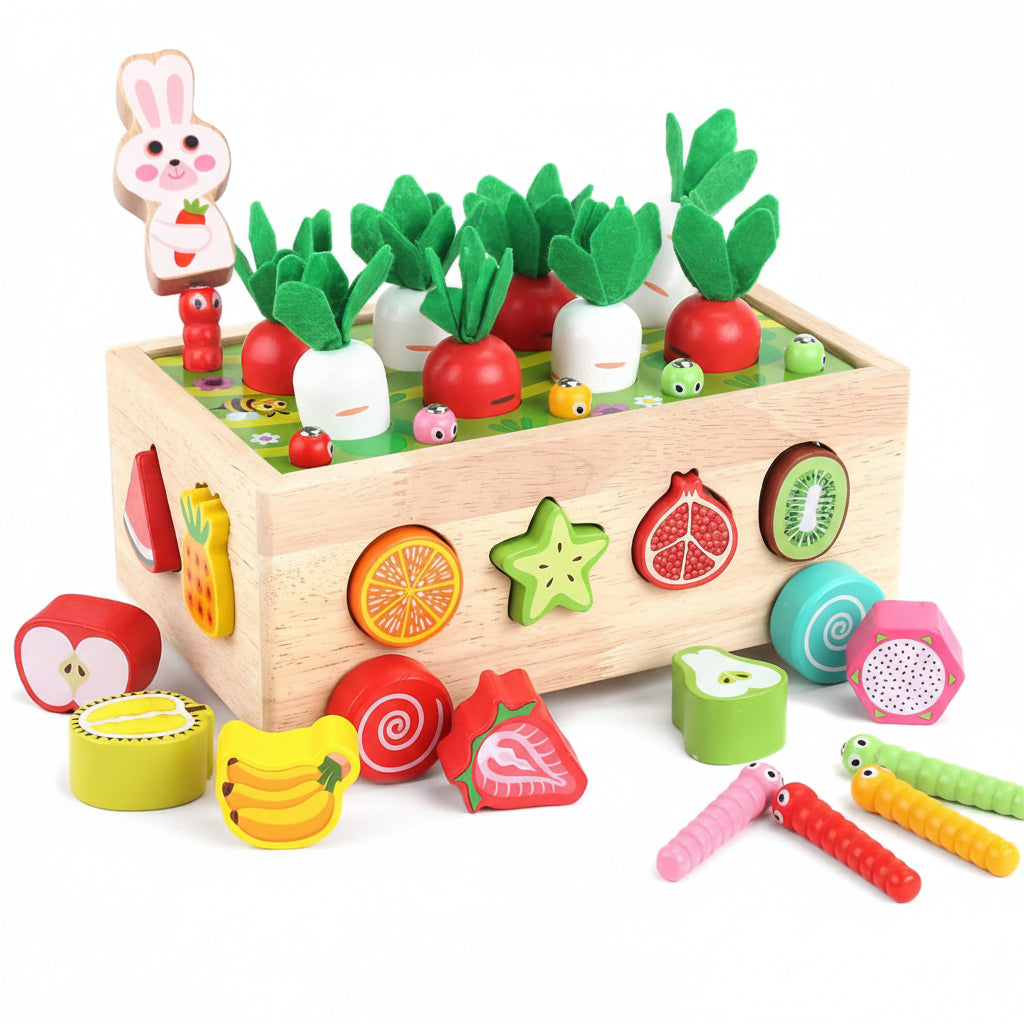 Montessori Farm Wooden Toy Set — Solid Timber Construction, Child-Safe Water-Based Finish