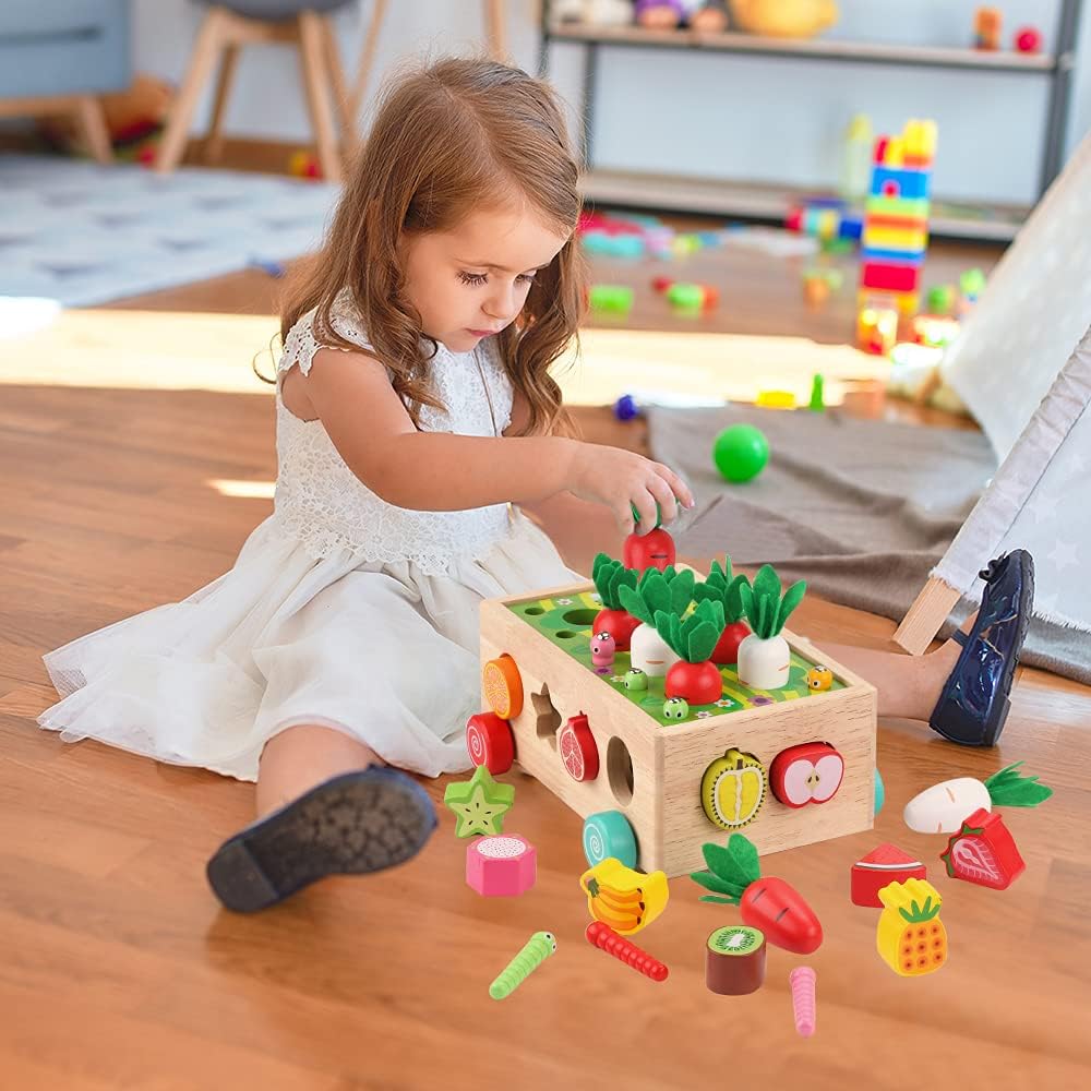 Montessori Farm Wooden Toy Set — Solid Timber Construction, Child-Safe Water-Based Finish