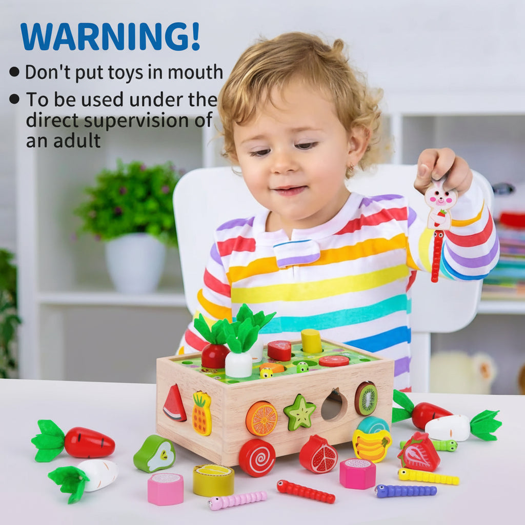 Montessori Farm Wooden Toy Set — Solid Timber Construction, Child-Safe Water-Based Finish