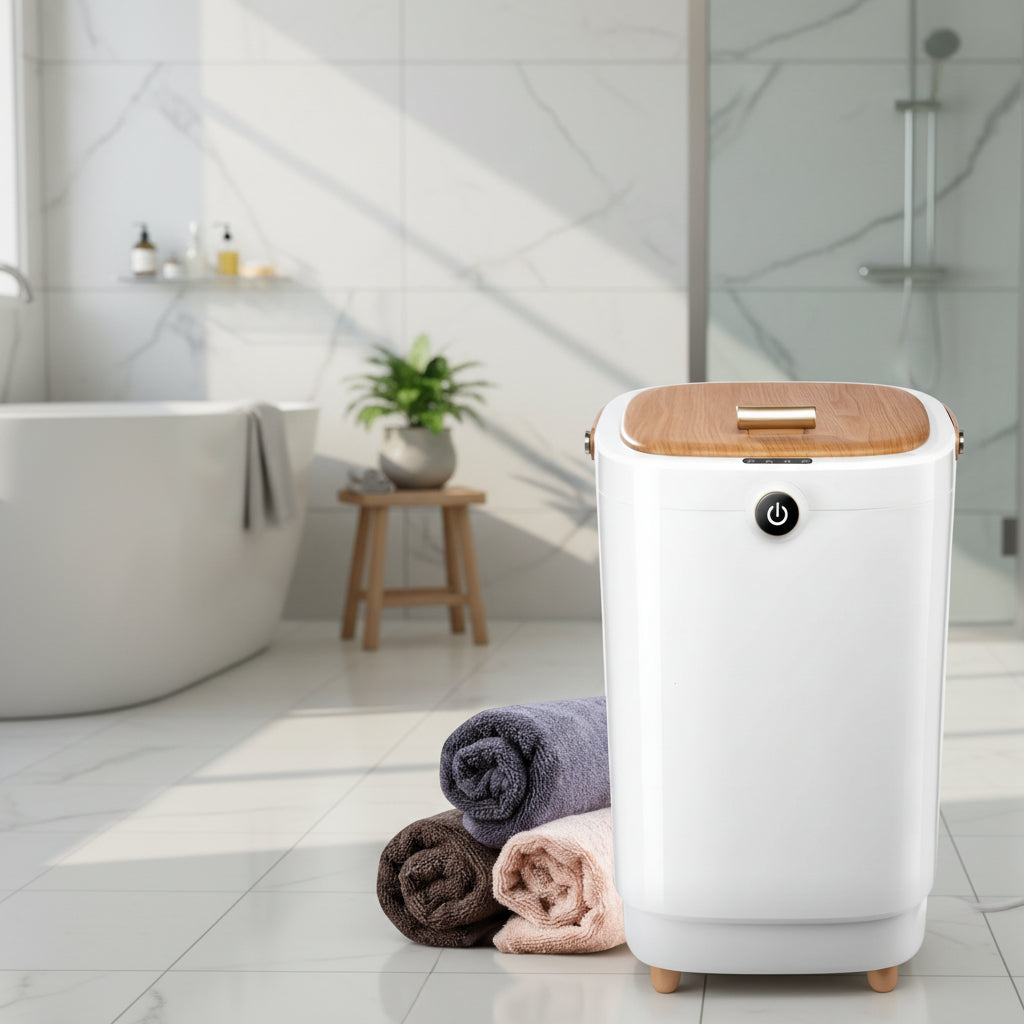 Kompaktní elektrická skříňka na ohřev ručníků – nerezová konstrukce