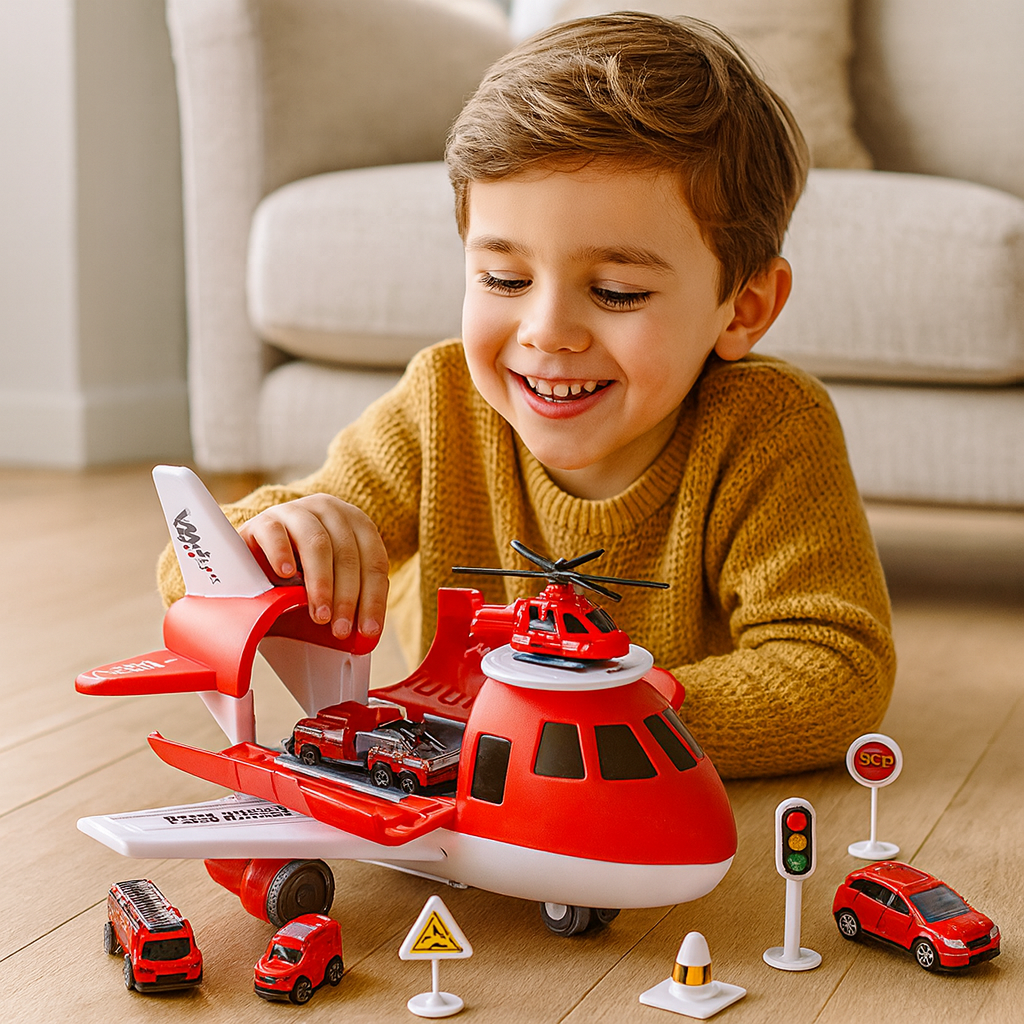 Toy Playset Airplane Vehicle Transport Kids Action Set | Meowbutter