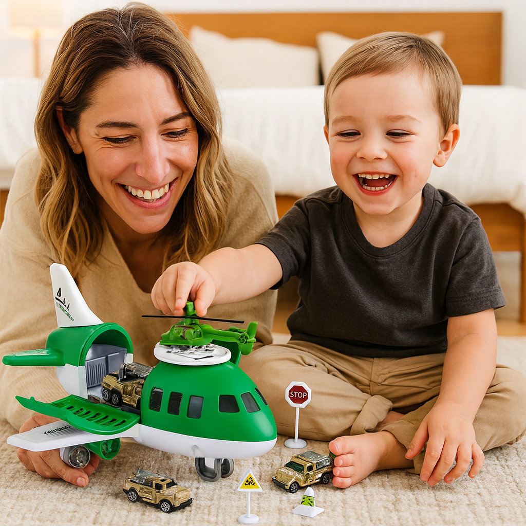 Toy Playset Airplane Vehicle Transport Kids Action Set | Meowbutter