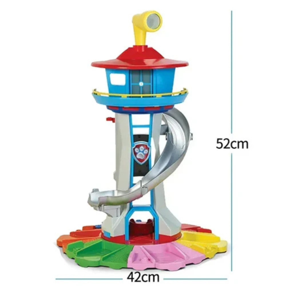 Kids Tower Playset — Slide Ramp, Rolling Vehicles & Mini Figures