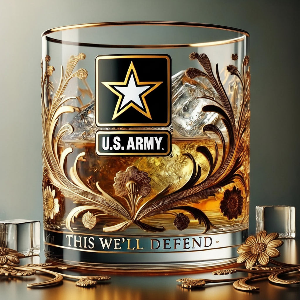 Glass Veteran Tribute Engraved Memorial Decor | Meowbutter