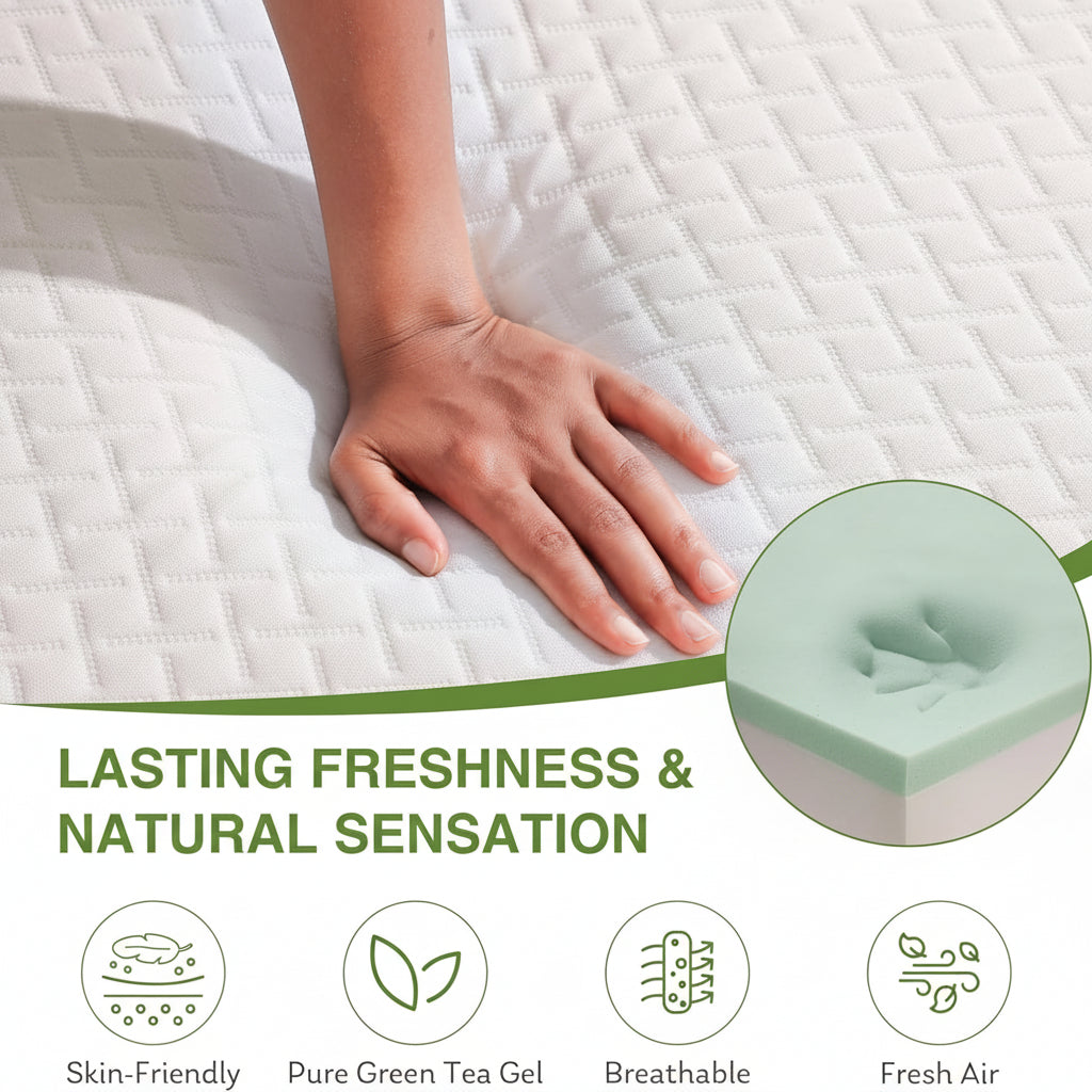 Materasso in memory foam matrimoniale singolo rinfrescante — Supporto per l’allineamento della colonna vertebrale