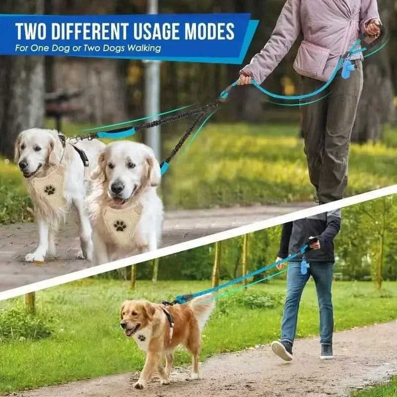 Doppelleine mit 360° Drehgelenk und Stoßdämpfung | meowbutter