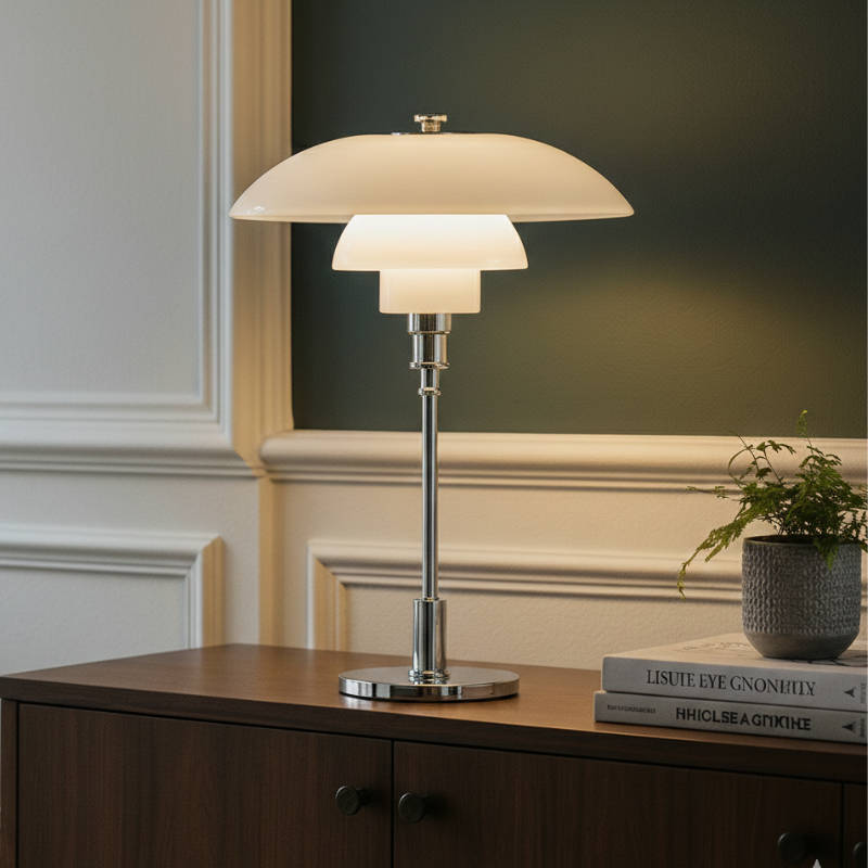 Glass Table Lamp In Scandinavian Style, Modern And Dimmable Lighting
