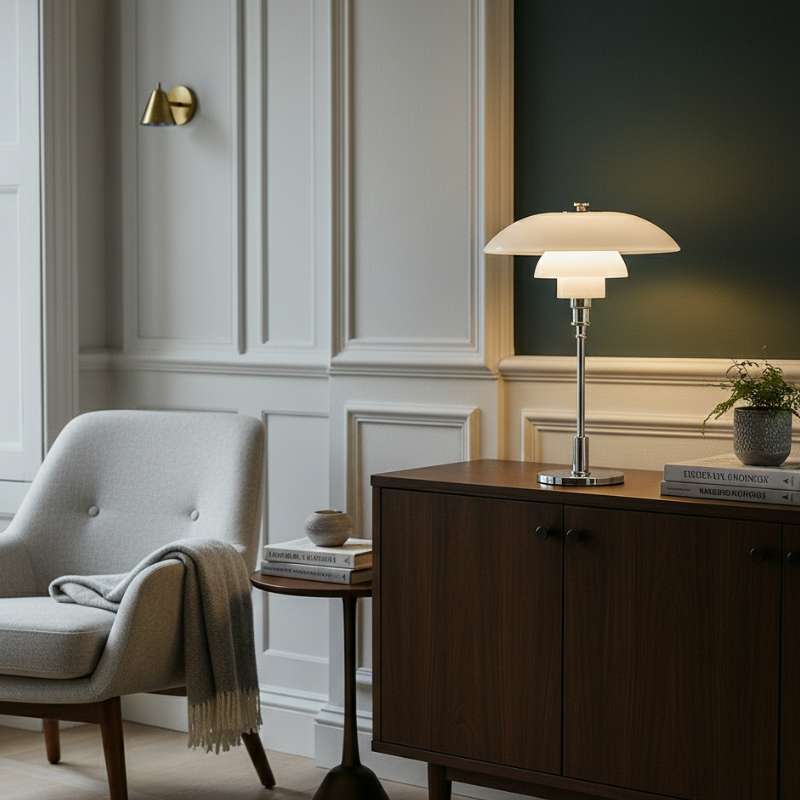 Glass Table Lamp In Scandinavian Style, Modern And Dimmable Lighting
