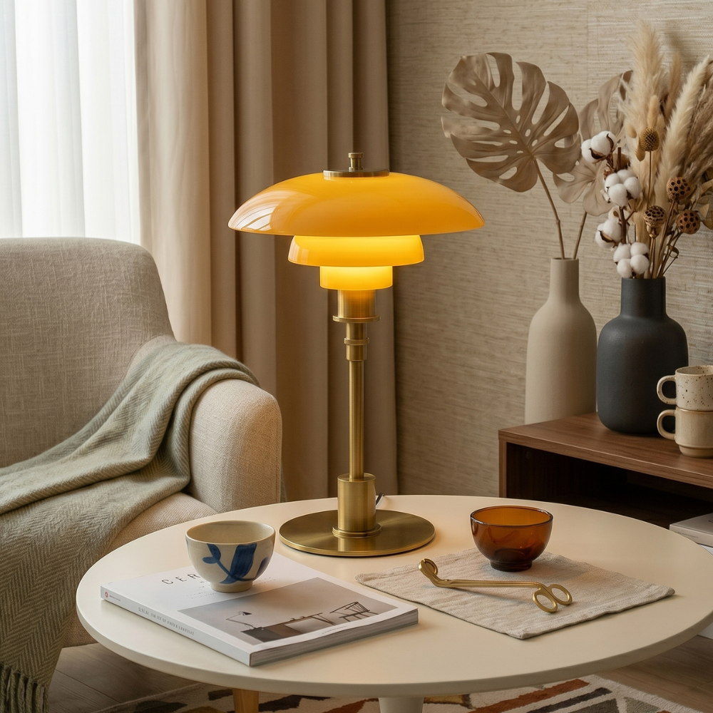 Glass Table Lamp In Scandinavian Style, Modern And Dimmable Lighting