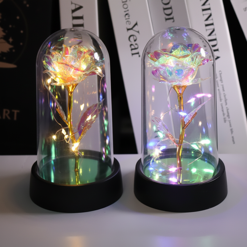 Rose Lamp LED Night Light Decorative Dome Gift | Meowbutter