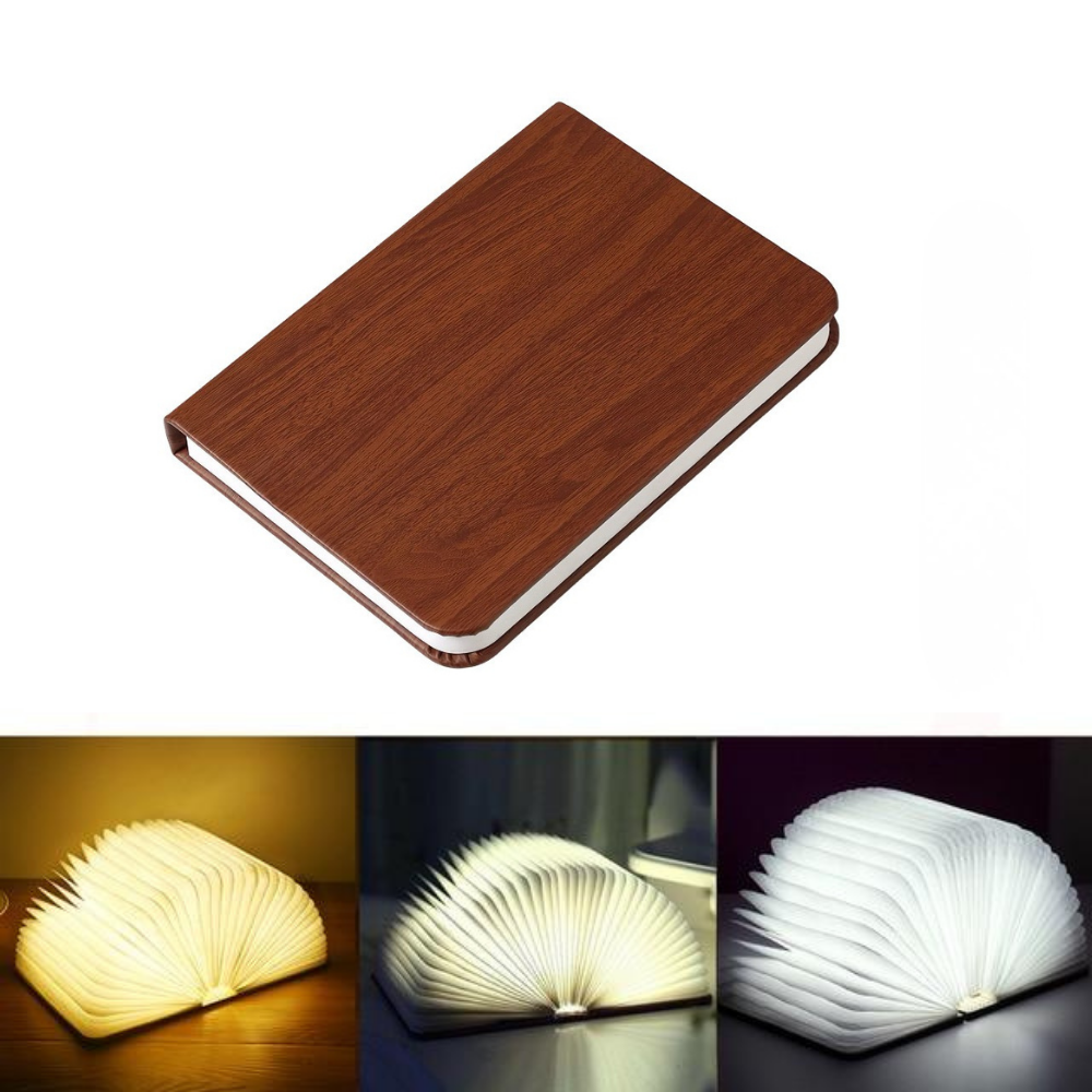 Φωτιστικό τραπεζιού Lumibook σε σχήμα βιβλίου, αναδιπλούμενο 360°, επαναφορτιζόμενο