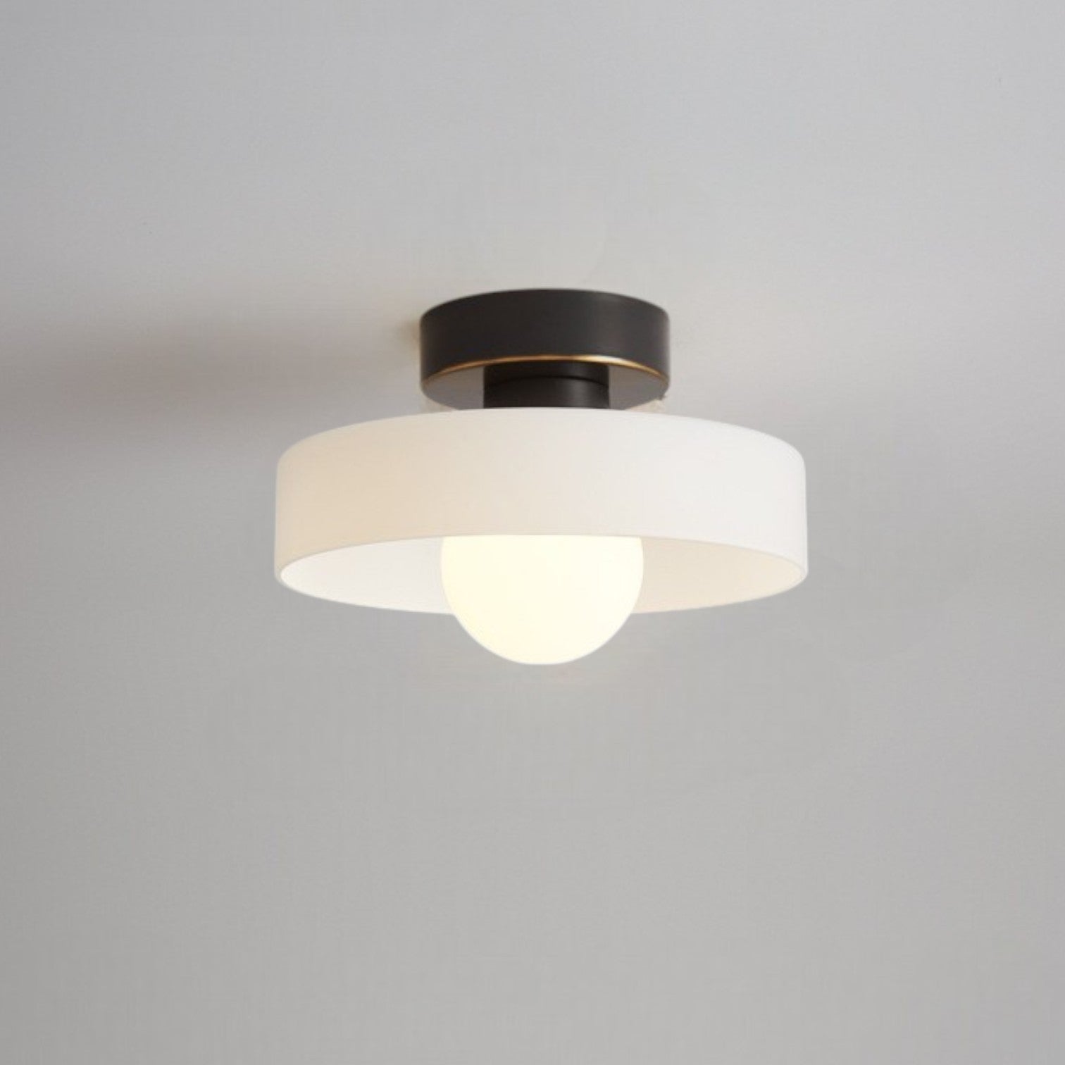 Glass And Brass Ceiling Lamp With G9 Socket Bauhaus-Inspired Design