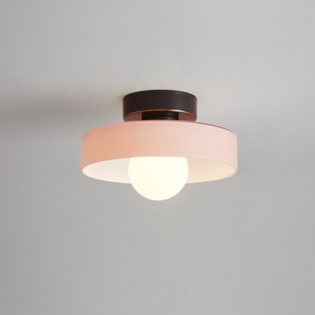 Glass And Brass Ceiling Lamp With G9 Socket Bauhaus-Inspired Design