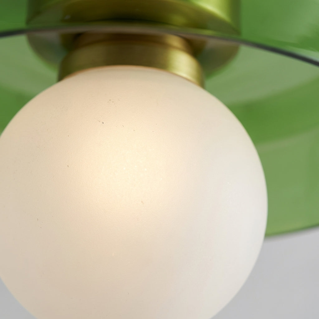 Glass And Brass Ceiling Lamp With G9 Socket Bauhaus-Inspired Design
