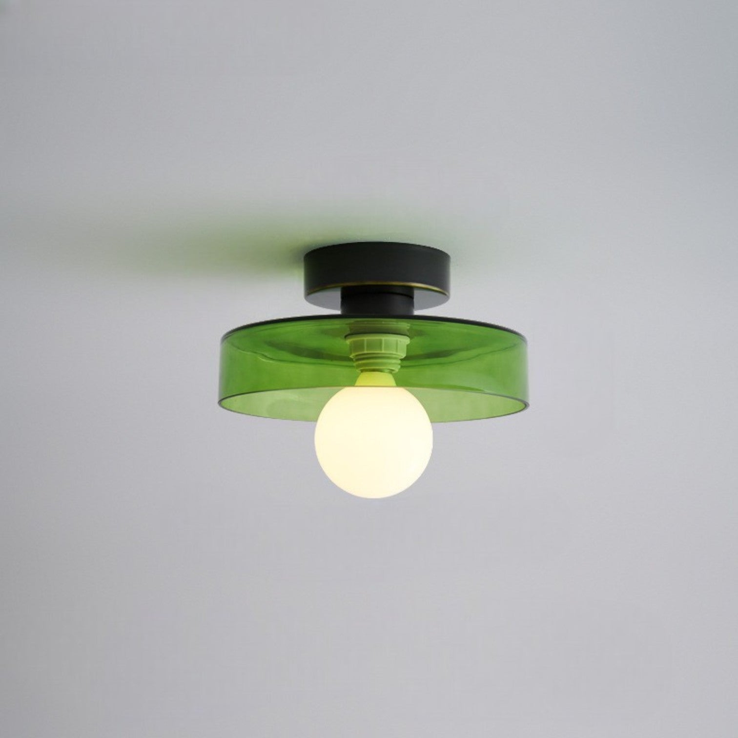 Glass And Brass Ceiling Lamp With G9 Socket Bauhaus-Inspired Design
