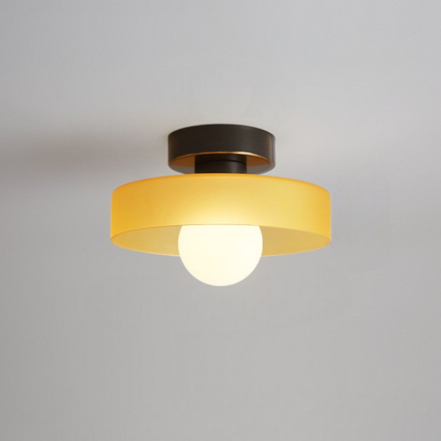 Glass And Brass Ceiling Lamp With G9 Socket Bauhaus-Inspired Design