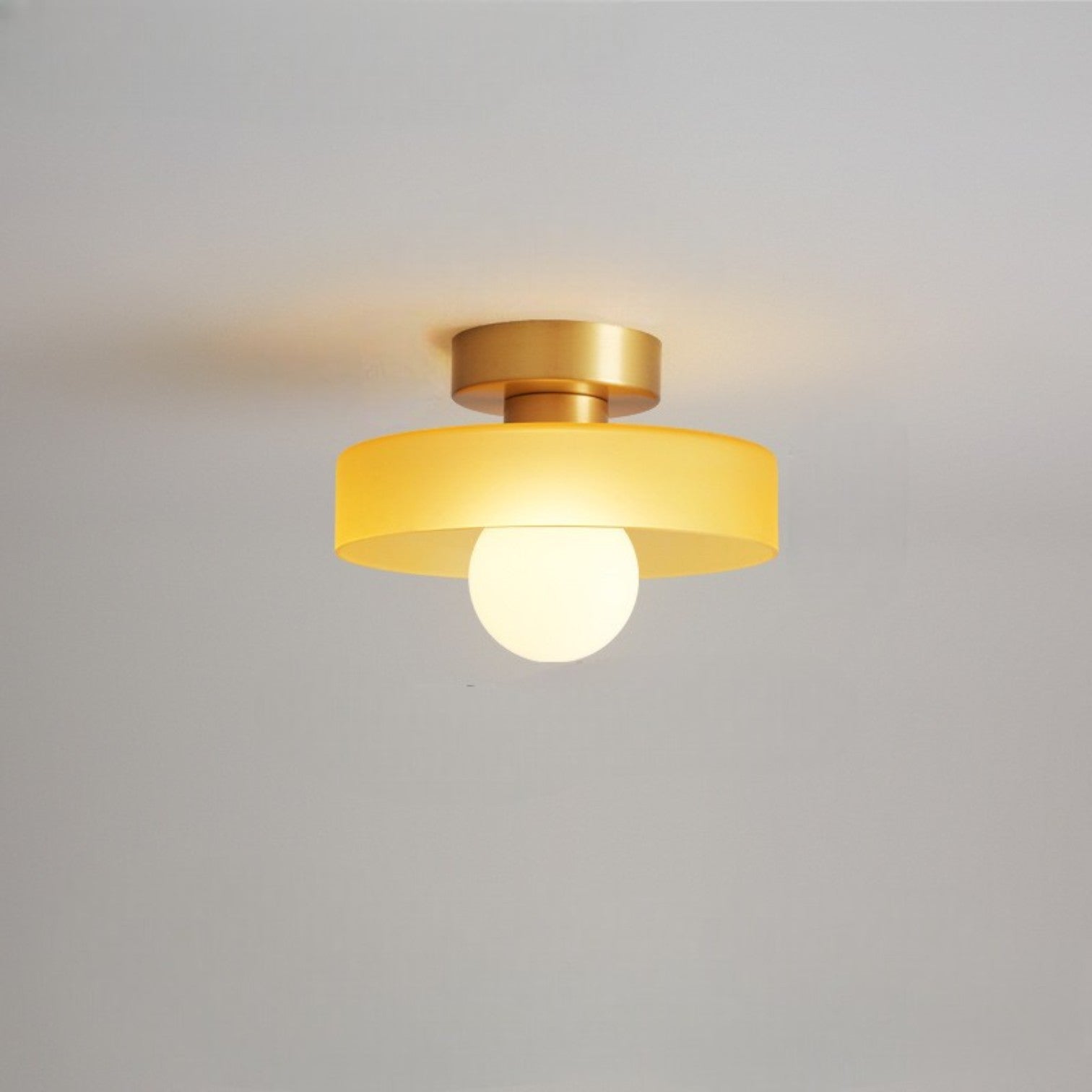 Glass And Brass Ceiling Lamp With G9 Socket Bauhaus-Inspired Design