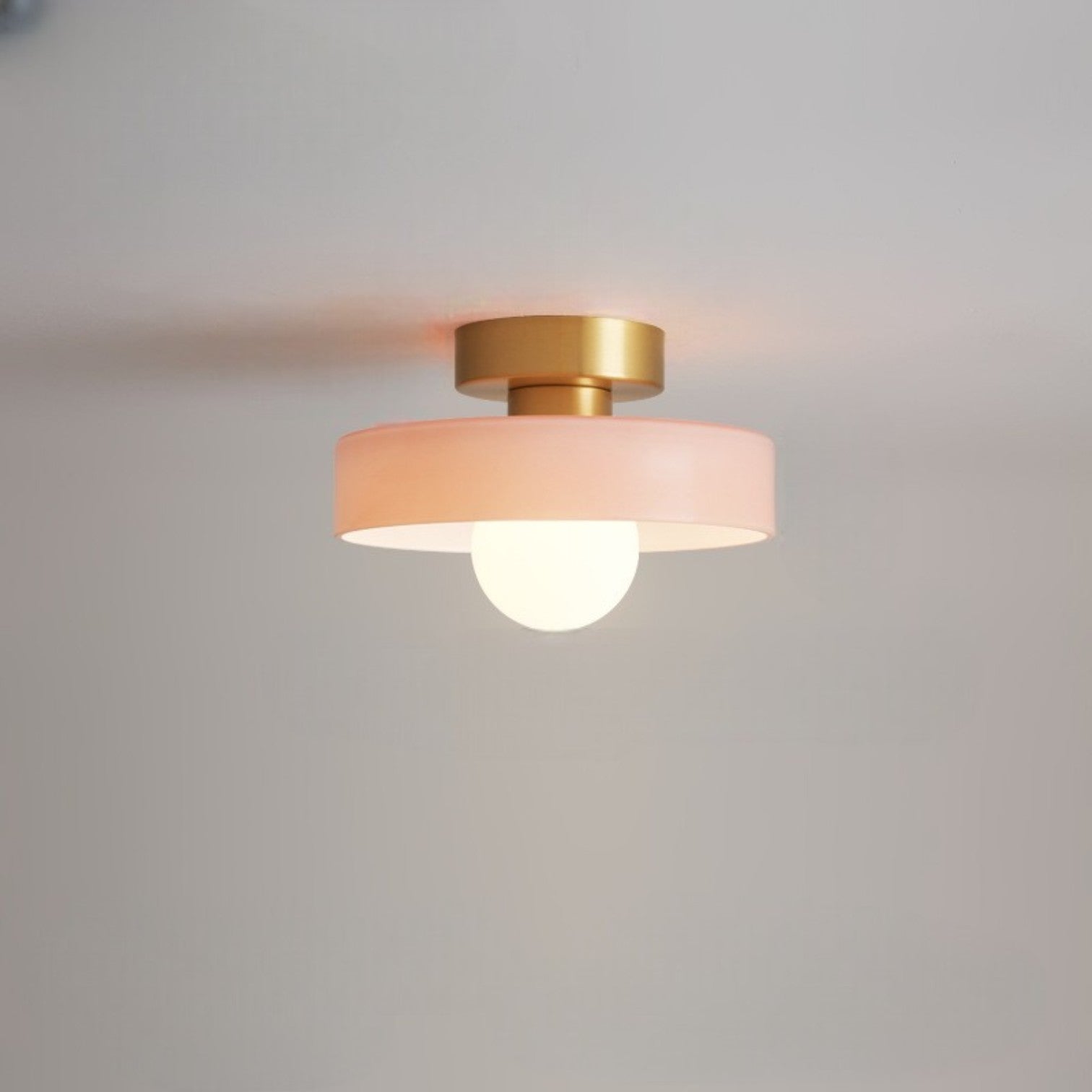 Glass And Brass Ceiling Lamp With G9 Socket Bauhaus-Inspired Design
