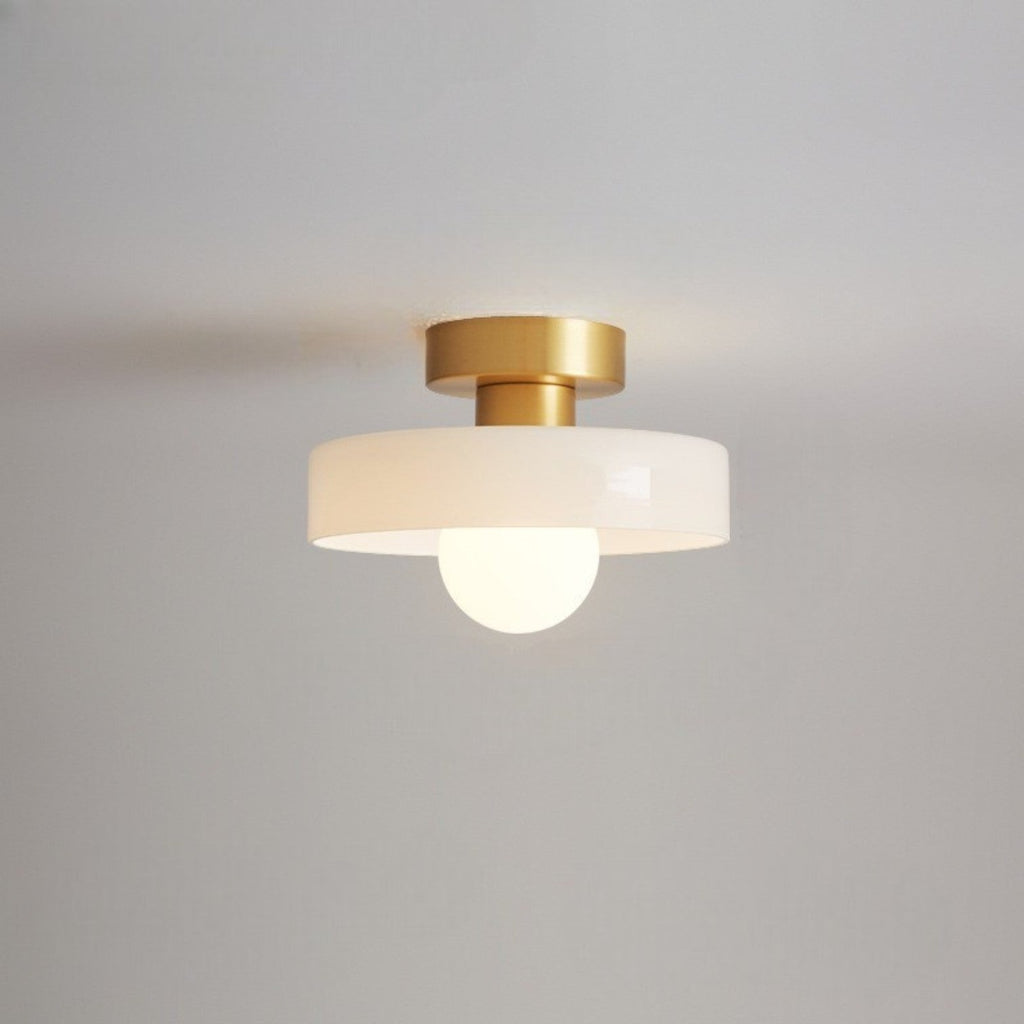 Glass And Brass Ceiling Lamp With G9 Socket Bauhaus-Inspired Design