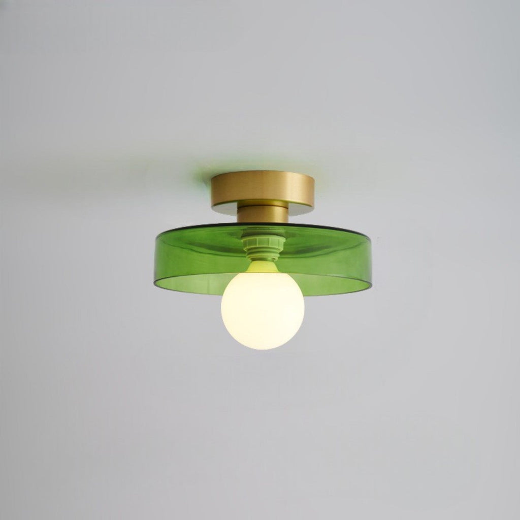 Glass And Brass Ceiling Lamp With G9 Socket Bauhaus-Inspired Design