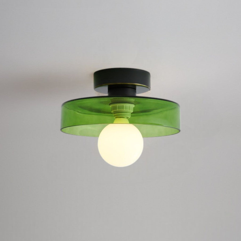 Glass And Brass Ceiling Lamp With G9 Socket Bauhaus-Inspired Design