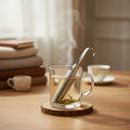 Infuzor mic din oțel inoxidabil — strecurătoare cu sită fină de dimensiunea unei lingurițe