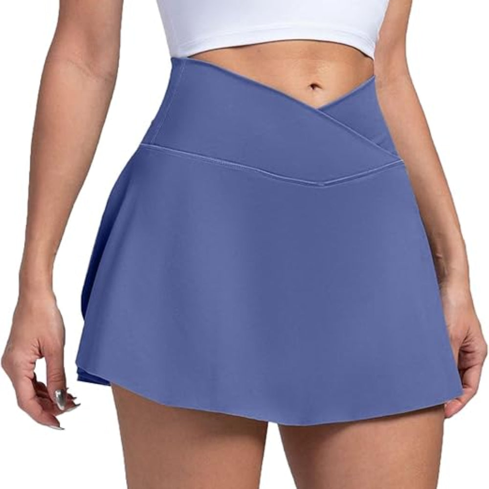 Dame Pickleball Skort Høj Talje Tennisnederdel med Lommetasker | Meowbutter