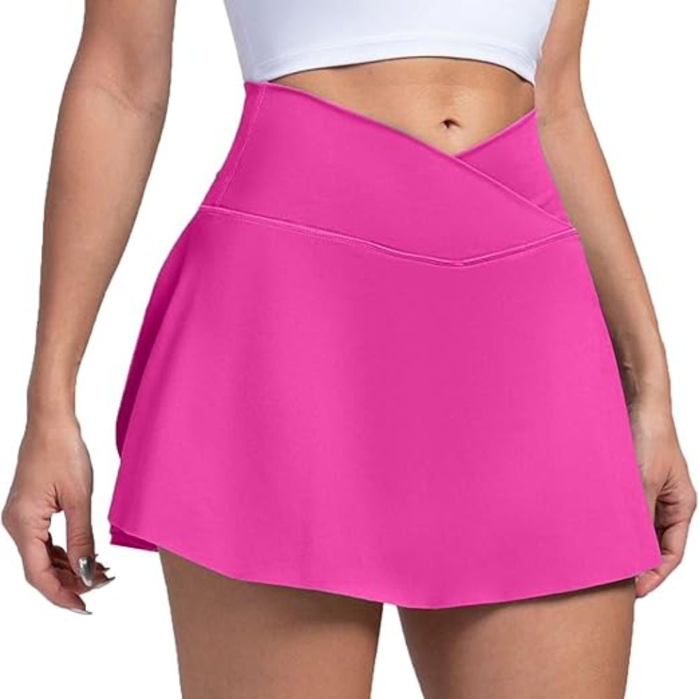 Dame Pickleball Skort Høj Talje Tennisnederdel med Lommetasker | Meowbutter