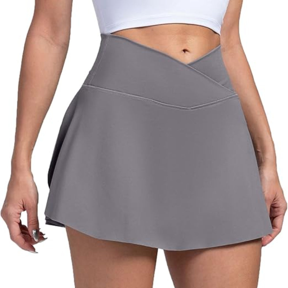 Dame Pickleball Skort Høj Talje Tennisnederdel med Lommetasker | Meowbutter