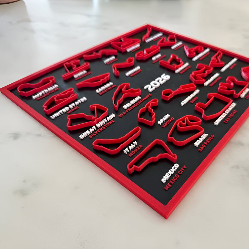 Calendar Racing Track Wall Art Display Board 2026 | Meowbutter
