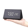 Digital LED Alarm Clock with Natural Wood Design and Temperature Display | meowbutter