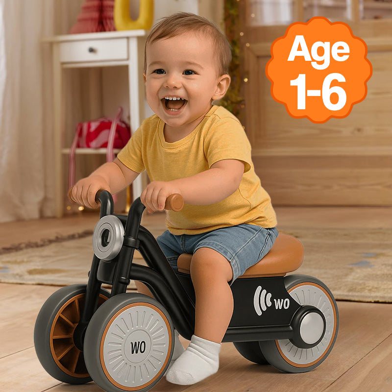 Motocicleta para Niños - Antivuelco - Ruedas Silenciosas de EVA - Luz y Sonido - Edades 1–6 - Máximo 30 kg | meowbutter