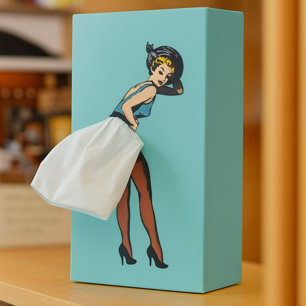 Rozverným tancujícím figurínovým potahem na krabičku s kapesníčky