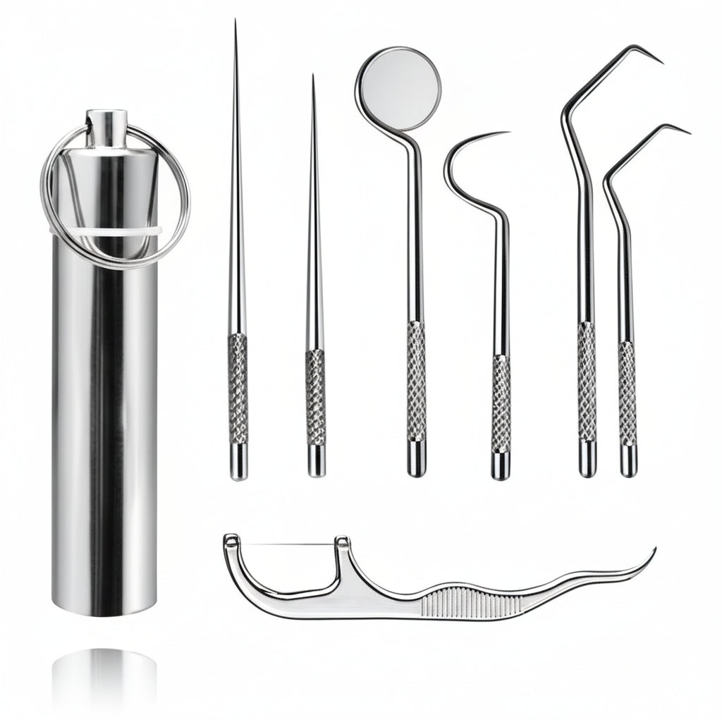 Durable Stainless Steel Toothpick Set — Reusable Metal Picks in Compact Travel Case