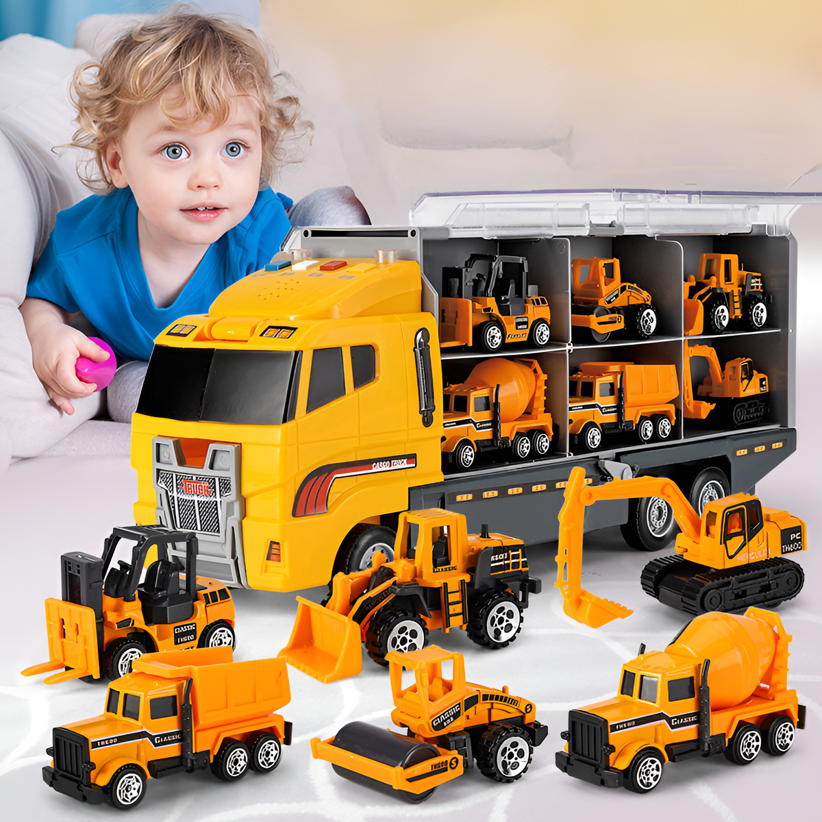Alloy Mini Truck Carrier Set — Durable Metal Toy Transporter