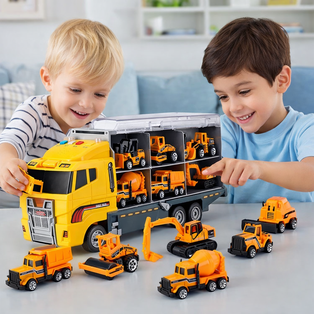 Alloy Mini Truck Carrier Set — Durable Metal Toy Transporter