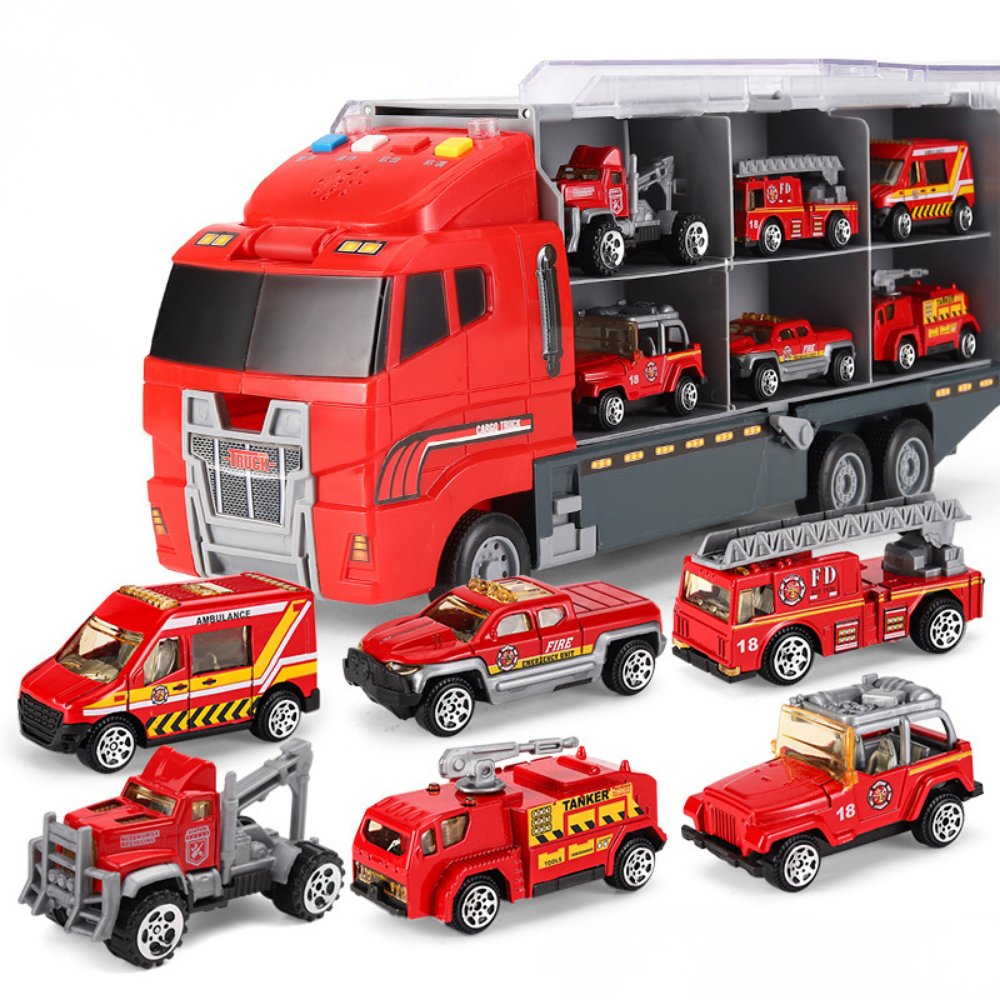 Toy Construction Vehicle Set Alloy Mini Truck Play Carrier Kit | Meowbutter