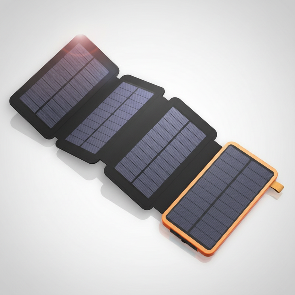 SunChargeo Plastic Solar Power Bank — Built-In Flashlight