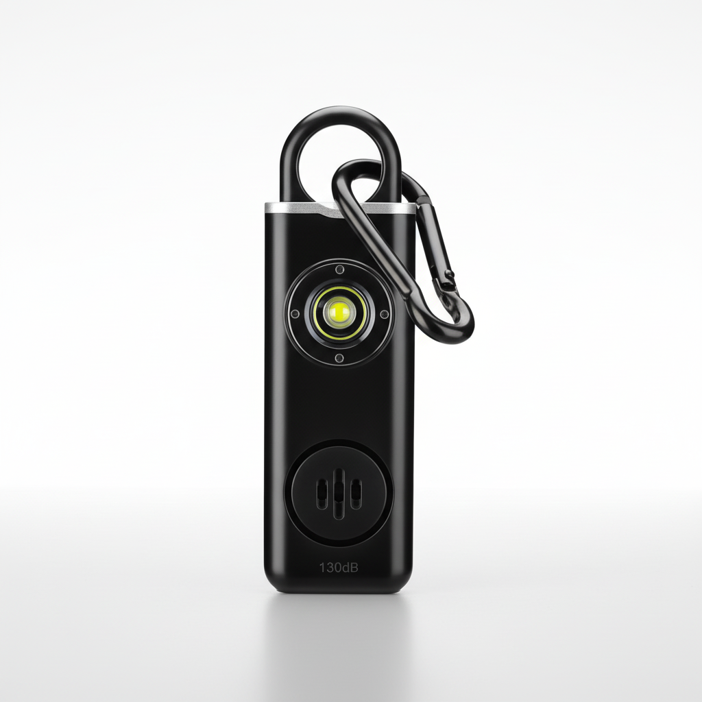 Allarme portachiavi portatile ShieldFlash — Sirena rumorosa ad attivazione tramite strappo