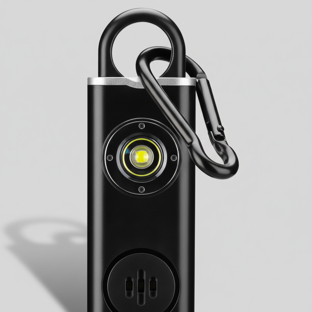 Allarme portachiavi portatile ShieldFlash — Sirena rumorosa ad attivazione tramite strappo