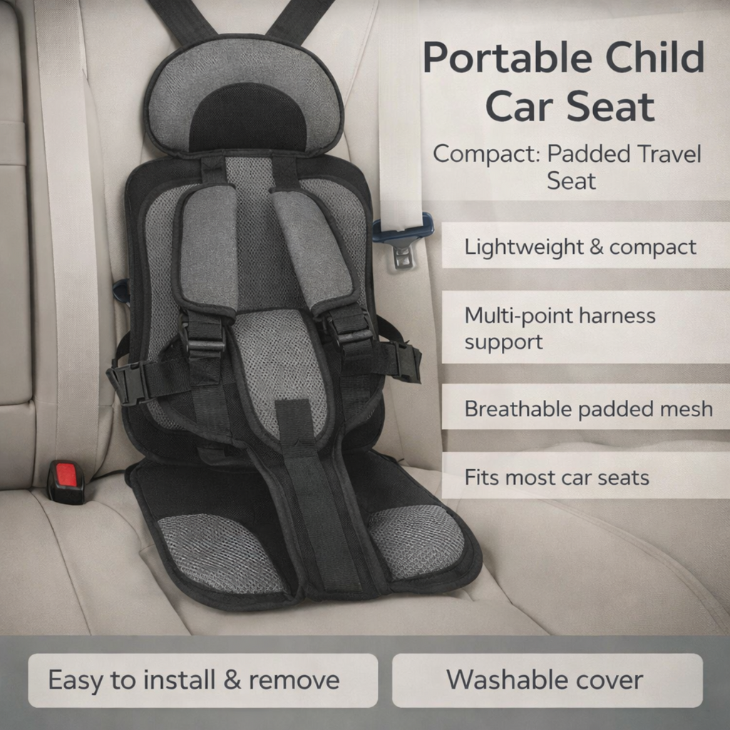 Seggiolino Auto da Viaggio con Imbracatura di Sicurezza a 5 Punti, Imbottito e Portatile | Meowbutter