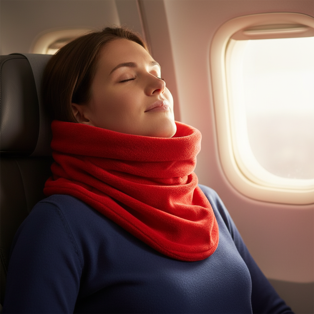Travel Neck Pillow Scarf Wrap Support Airplane Car | Meowbutter